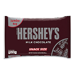 Hershey's Snack Size Bars, Milk Chocolate, 19.8 oz Bag (24600010)