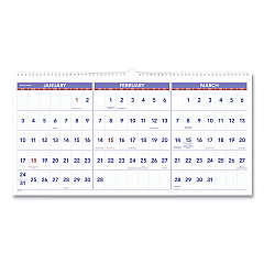 AT-A-GLANCE Deluxe Three-Month Reference Wall Calendar, Horizontal Orientation, 24 x 12, White Sheets, 15-Month (Dec-Feb): 2022 to 2024 (PM1428)