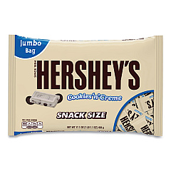 Hershey's Snack Size Bars, Cookies n Creme, 17.1 oz Bag, 2/Pack (24600029)