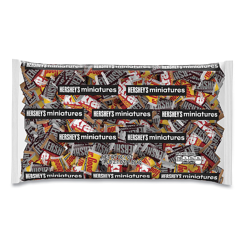 Hershey's Miniatures Variety Bulk Pack, Assorted Chocolates, 66.7 oz Bag (24600055)
