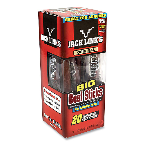 Jack Link's Big Beef Sticks, 0.92 oz Sticks, 20 Sticks/Box (27800001)