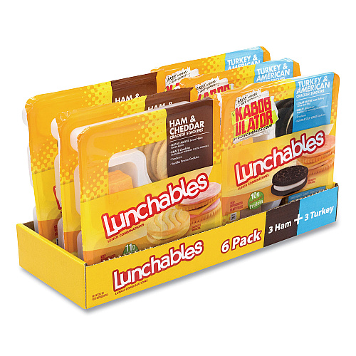 Oscar Mayer Lunchables Variety Pack, Turkey/American and Ham/Cheddar, 6/Box (90200011)