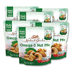 Nature's Garden Omega-3 Nut Mix, 1 oz Pouch, 7 Pouches/Pack, 6 Packs/Box (29400007)