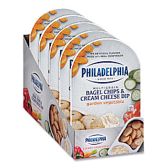 Kraft Multigrain Bagel Chips and Garden Vegetable Cream Cheese Dip, 2.5 oz, 5/Box (90200454)