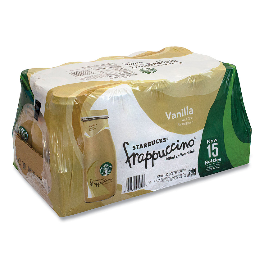 Starbucks Frappuccino Coffee, 9.5 oz Bottle, Vanilla, 15/Pack (90000050)