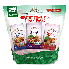 Nature's Garden Healthy Trail Mix Snack Packs, 1.2 oz Pouch, 24 Pouches/Box (29400003)