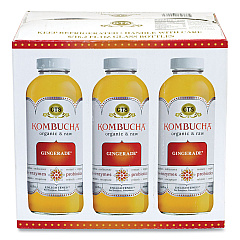 GT's Living Foods Organic Raw Kombucha Gingerade, 16.2 oz Bottle, 6/Pack (90200098)