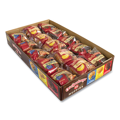 Otis Spunkmeyer Muffins Variety Pack, Assorted Flavors, 4 oz Pack, 15 Packs/Box (90000067)