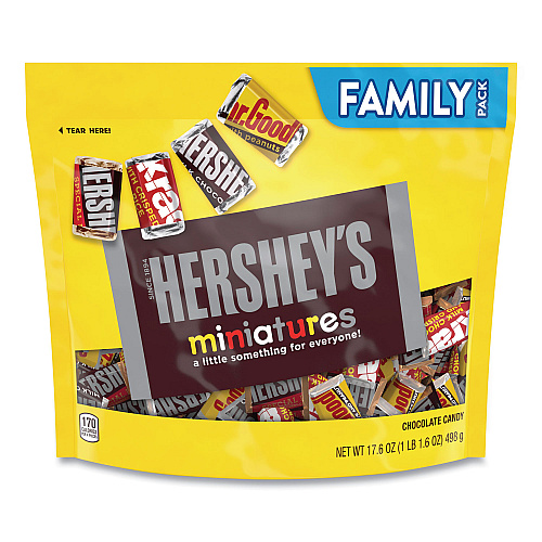 Hershey's Miniatures Variety Family Pack, Assorted Chocolates, 17.6 oz Bag (24600427)