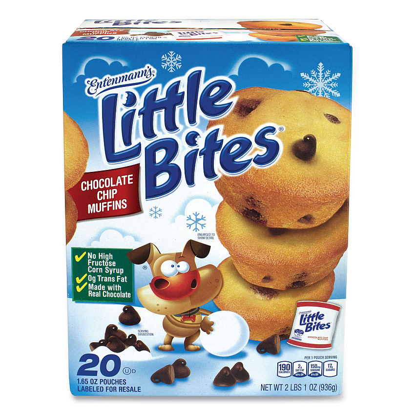 Entenmann's Little Bites Little Bites Muffins, Chocolate Chip, 1.65 oz Pouch, 20 Pouches/Box (90000016)