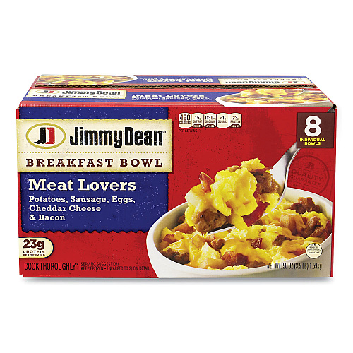 Jimmy Dean Breakfast Bowl Meat Lovers, 56 oz Box, 8 Bowls/Box (90300029)