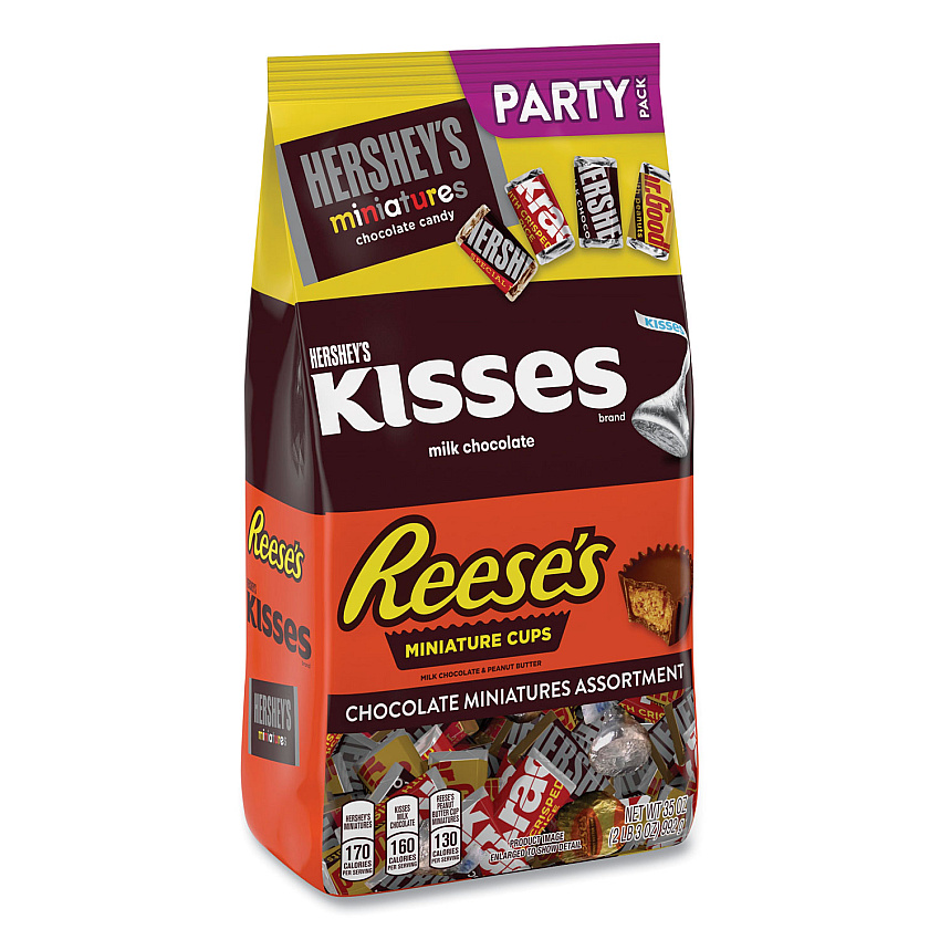 Hershey's Miniatures Variety Party Pack, Assorted Chocolates, 35 oz Bag (24600417)