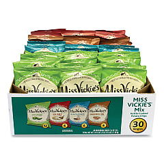 Miss Vickie's Kettle Cooked Chips Variety Mix, Four Assorted Flavors, 1.38 oz Bags, 30 Bags/Box (29500010)