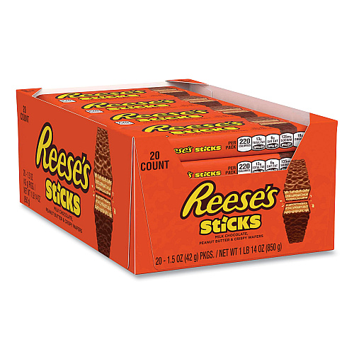 Reese's STICKS Wafer Bar, 1.5 oz Bar, 20 Bars/Box (24600183)