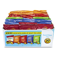 SunChips Variety Mix, Assorted Flavors, 1.5 oz Bags, 30 Bags/Box (29500009)
