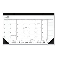 AT-A-GLANCE Contemporary Monthly Desk Pad, 18 x 11, White Sheets, Black Binding/Corners,12-Month (Jan to Dec): 2023 (SK14X00)