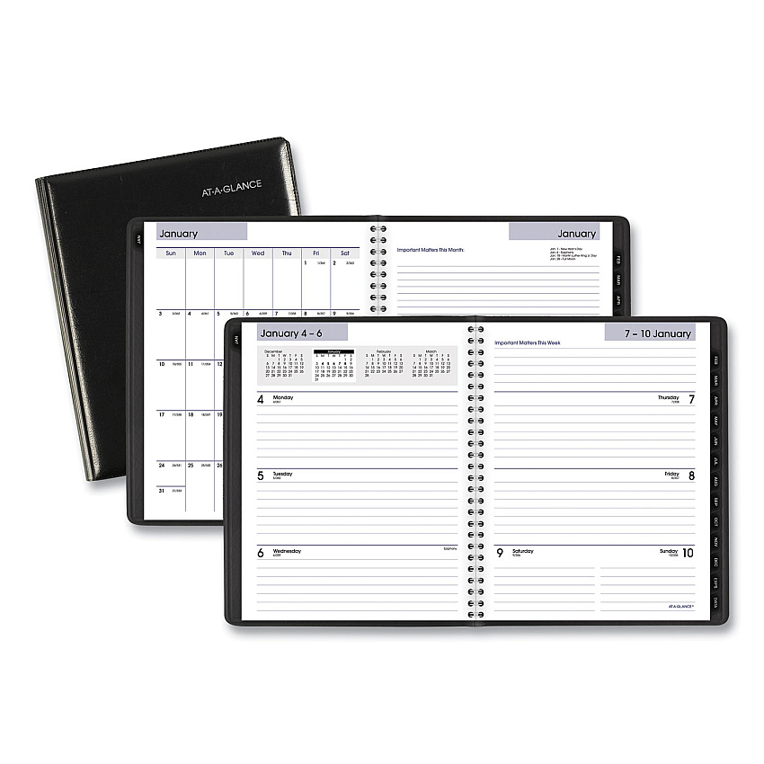 AT-A-GLANCE DayMinder Executive Weekly/Monthly Planner, 8.75 x 7, Black Cover, 12-Month (Jan to Dec): 2023 (G54500)