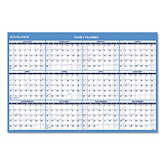 AT-A-GLANCE Horizontal Reversible/Erasable Wall Planner, 48 x 32, White/Blue Sheets, 12-Month (Jan to Dec): 2023 (PM30028)