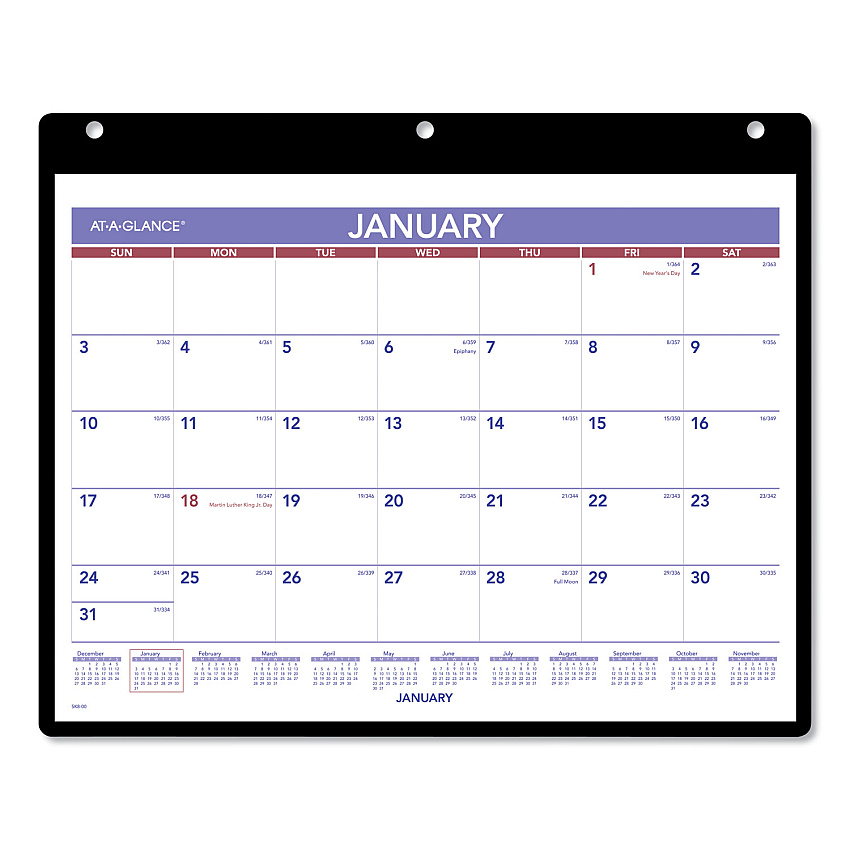 AT-A-GLANCE Monthly Desk/Wall Calendar with Bonus Pages, 11 x 8, White Sheets, 12-Month (Jan to Dec): 2023 (SK800)