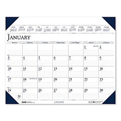 House of Doolittle Executive Monthly Desk Pad Calendar, 24 x 19, White/Blue Sheets, Blue Corners, 12-Month (Jan to Dec): 2023 (180HD)