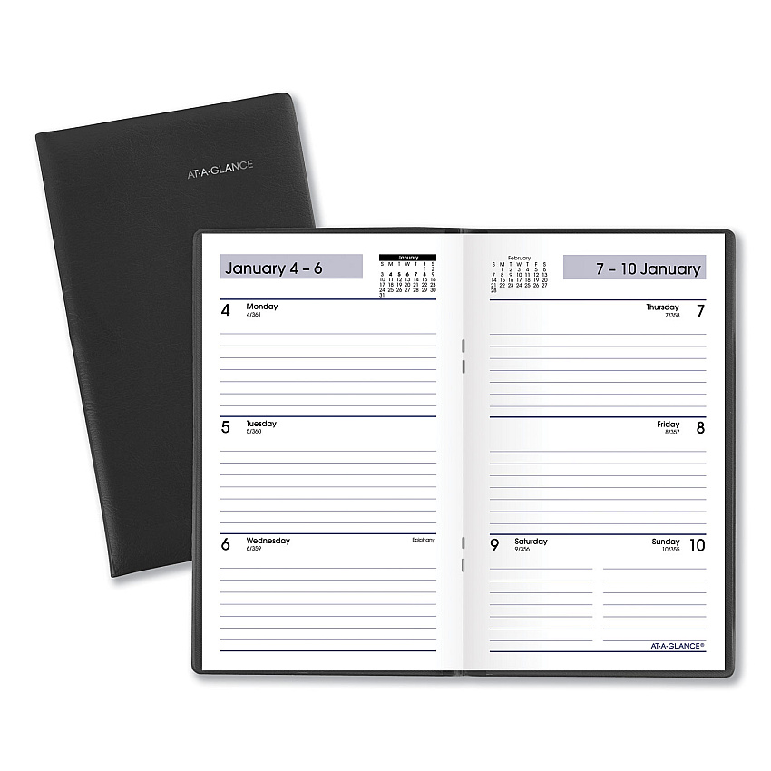 AT-A-GLANCE DayMinder Weekly Pocket Planner, 6 x 3.5, Black Cover, 12-Month (Jan to Dec): 2023 (SK4800)