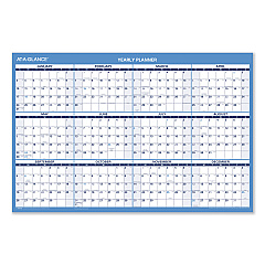 AT-A-GLANCE Horizontal Reversible/Erasable Wall Planner, 36 x 24, White/Blue Sheets, 12-Month (Jan to Dec): 2023 (PM20028)