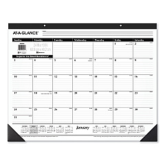 AT-A-GLANCE Ruled Desk Pad, 24 x 19, White Sheets, Black Binding, Black Corners, 12-Month (Jan to Dec): 2023 (SK3000)
