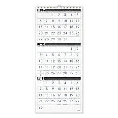 AT-A-GLANCE Three-Month Reference Wall Calendar, Contemporary Artwork/Formatting, 12 x 27, White Sheets, 15-Month (Dec-Feb): 2022 to 2024 (PM11X28)