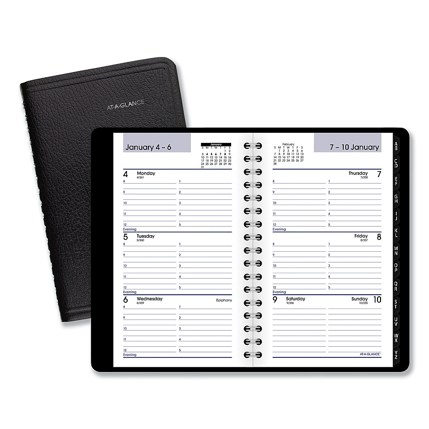 AT-A-GLANCE DayMinder Weekly Pocket Appointment Book with Telephone/Address Section, 6 x 3.5, Black Cover, 12-Month (Jan to Dec): 2023 (G25000)
