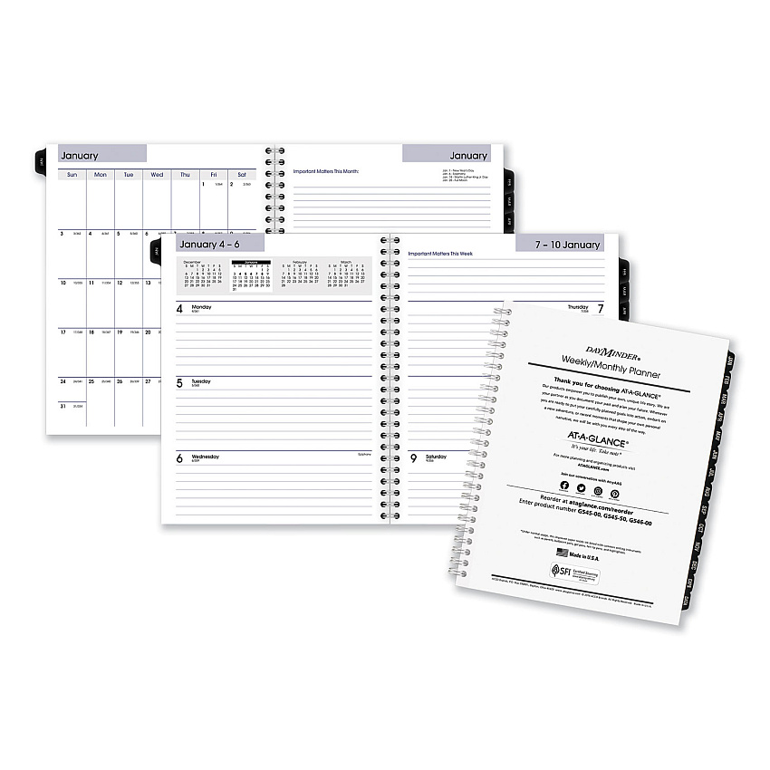 AT-A-GLANCE DayMinder Executive Weekly/Monthly Refill, 8.75 x 7, White Sheets, 12-Month (Jan to Dec): 2023 (G54550)