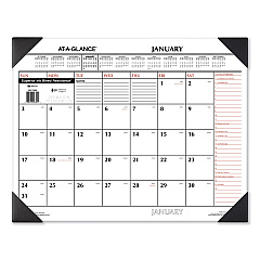 AT-A-GLANCE Two-Color Monthly Desk Pad Calendar, 22 x 17, White Sheets, Black Corners, 12-Month (Jan to Dec): 2023 (SK117000)