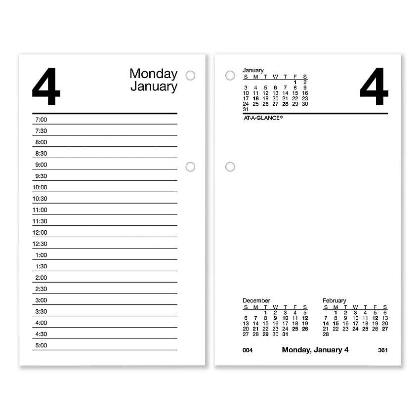AT-A-GLANCE Desk Calendar Recycled Refill, 3.5 x 6, White Sheets, 2023 (E717R50)