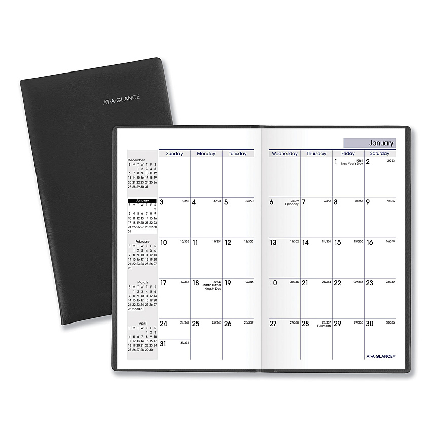 AT-A-GLANCE DayMinder Pocket-Sized Monthly Planner, Unruled Blocks, 6 x 3.5, Black Cover, 14-Month (Dec to Jan): 2022 to 2024 (SK5300)