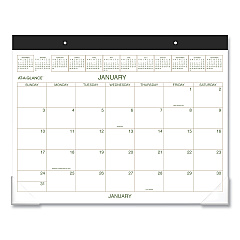 AT-A-GLANCE Two-Color Desk Pad, 22 x 17, White Sheets, Black Binding, Clear Corners, 12-Month (Jan to Dec): 2023 (GG250000)