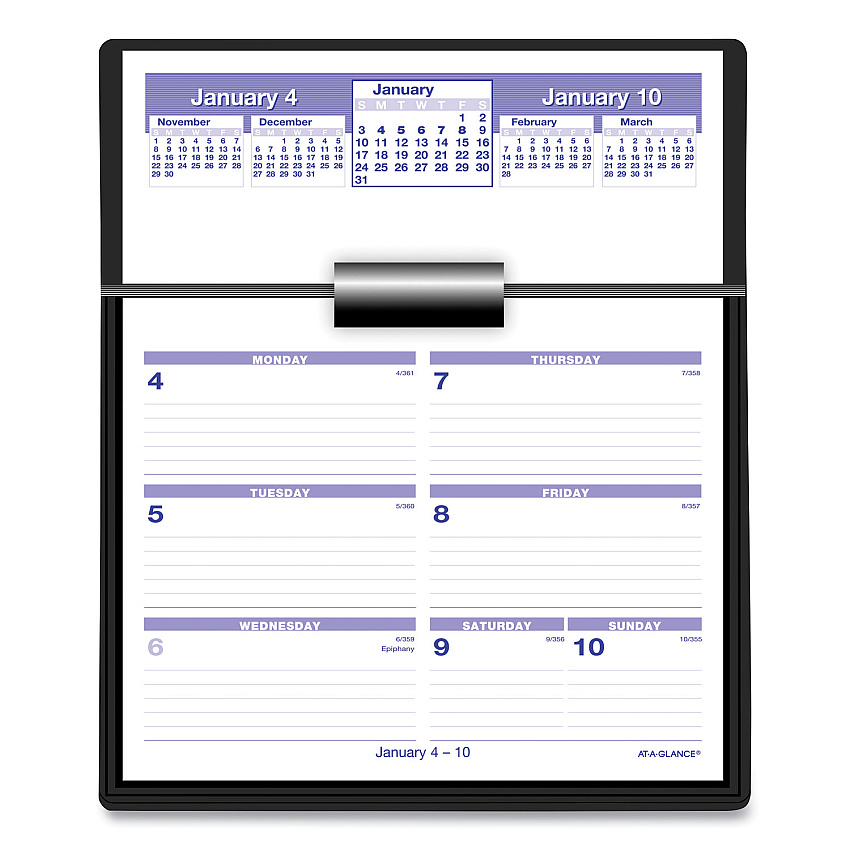 AT-A-GLANCE Flip-A-Week Desk Calendar and Base, 7 x 5.5, White Sheets, 2023 (SW700X00)