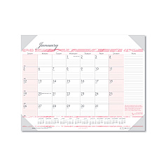 House of Doolittle Recycled Monthly Desk Pad Calendar, Breast Cancer Awareness Artwork, 22 x 17, Black Binding/Corners,12-Month (Jan-Dec): 2023 (1467)