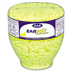 3M E-A-Rsoft Neon Tapered Earplug Refill, Cordless, Yellow, 500/Box (3911004)