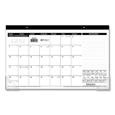AT-A-GLANCE Compact Desk Pad, 18 x 11, White Sheets, Black Binding, Clear Corners, 12-Month (Jan to Dec): 2023 (SK1400)
