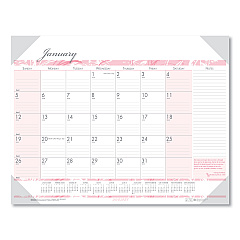 House of Doolittle Recycled Monthly Desk Pad Calendar, Breast Cancer Awareness Artwork, 18.5 x 13, Black Binding/Corners,12-Month(Jan-Dec): 2023 (1466)