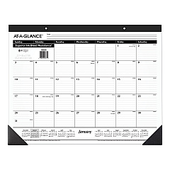 AT-A-GLANCE Ruled Desk Pad, 22 x 17, White Sheets, Black Binding, Black Corners, 12-Month (Jan to Dec): 2023 (SK2400)