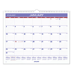 AT-A-GLANCE Monthly Wall Calendar, 15 x 12, White/Red/Blue Sheets, 12-Month (Jan to Dec): 2023 (PM828)