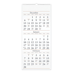 AT-A-GLANCE Three-Month Reference Wall Calendar, 12 x 27, White Sheets, 15-Month (Dec to Feb): 2022 to 2024 (SW11528)