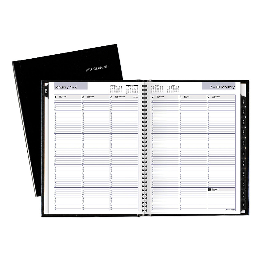 AT-A-GLANCE DayMinder Hardcover Weekly Vertical-Column Format Appointment Book, 11 x 8, Black Cover, 12-Month (Jan to Dec): 2023 (G520H00)
