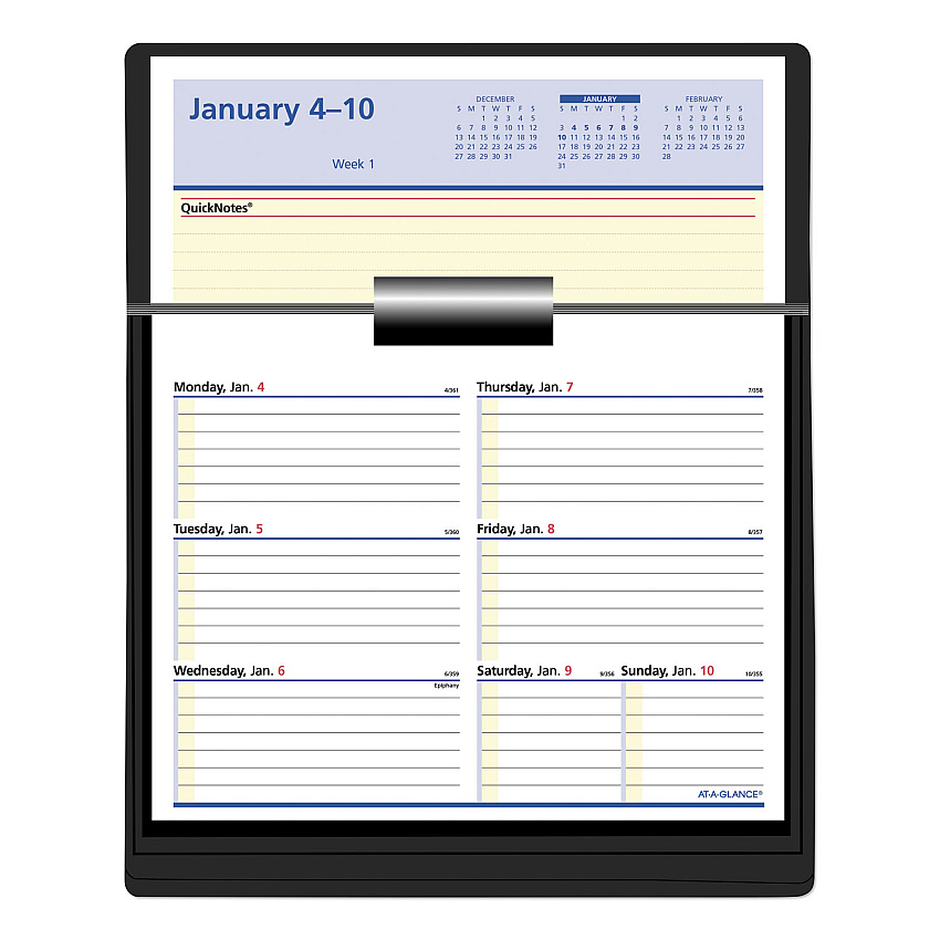 AT-A-GLANCE Flip-A-Week Desk Calendar Refill with QuickNotes, 7 x 6, White Sheets, 2023 (SW70650)