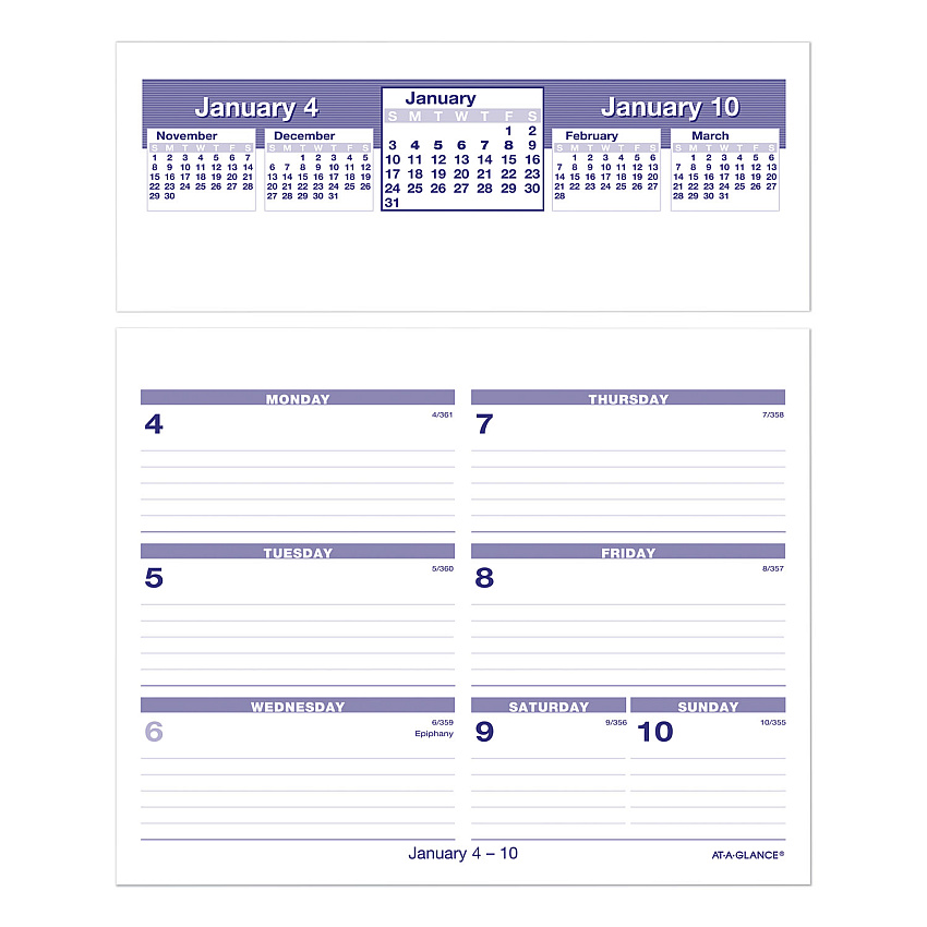 AT-A-GLANCE Flip-A-Week Desk Calendar Refill, 7 x 6, White Sheets, 2023 (SW705X50)