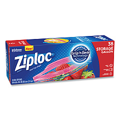 Ziploc Double Zipper Storage Bags, 1 gal, 1.75 mil, 10.56" x 10.75", Clear, 342/Carton (314470)