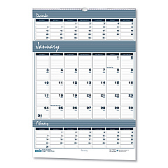 House of Doolittle Bar Harbor Recycled Wirebound 3-Months-per-Page Wall Calendar, 15.5 x 22, White/Blue/Gray Sheets, 14-Month(Dec-Jan):2022-2024 (343)