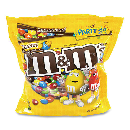M & M's SUP Party Bag Peanut, 38 oz Bag, 2 Bags/Pack (20901304)
