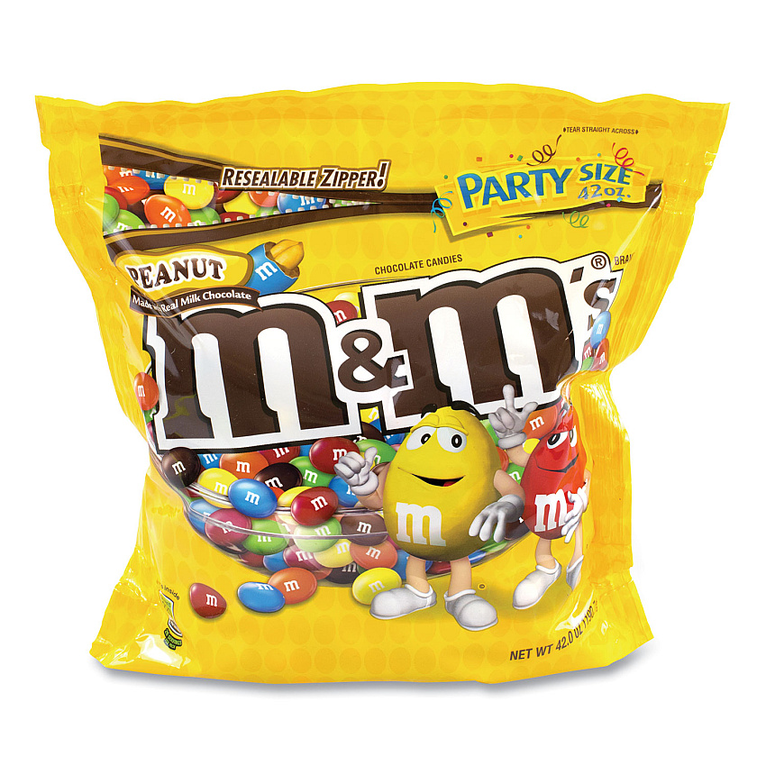 M & M's SUP Party Bag Peanut, 38 oz Bag, 2 Bags/Pack (20901304)