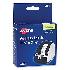 Avery Thermal Printer Labels, Thermal Printers, 1.13 x 3.5, Clear, 120/Roll, 1 Roll/Pack (04151)